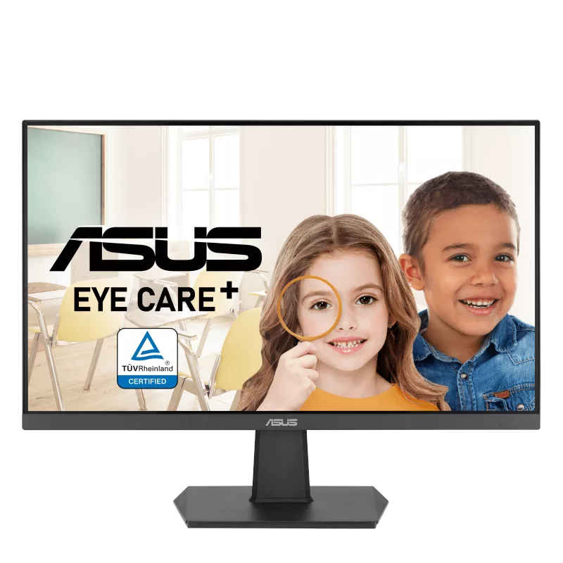 شاشة أسوس Eye Care مع طفلين على الشاشة